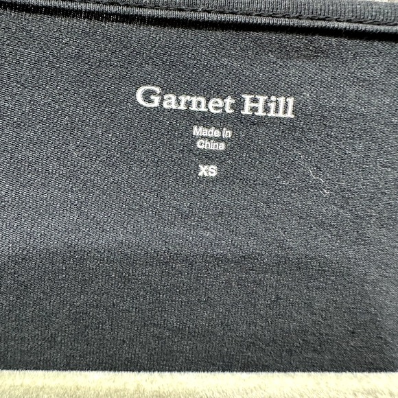 Garnet Hill Blouse Top Women XS Black Long Sleeve Silk Back Scoop Neck - Picture 3 of 12